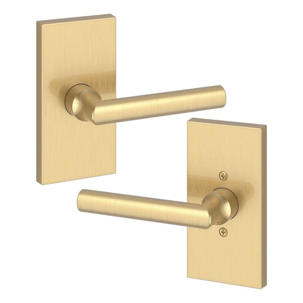 Baldwin Full Dummy Tube Lever with Contemporary 5in Rose Lifetime Satin Brass Finish FDTUBCFR044 - main