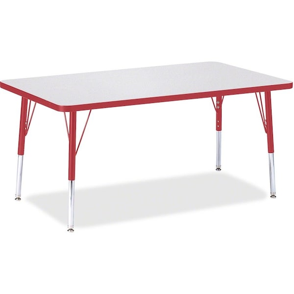 Jonti-Craft Berries Rectangle Activity Table, 30 in. x 48 in., E-height, Freckled Gray/Red/Gray 6473JCE008 - main
