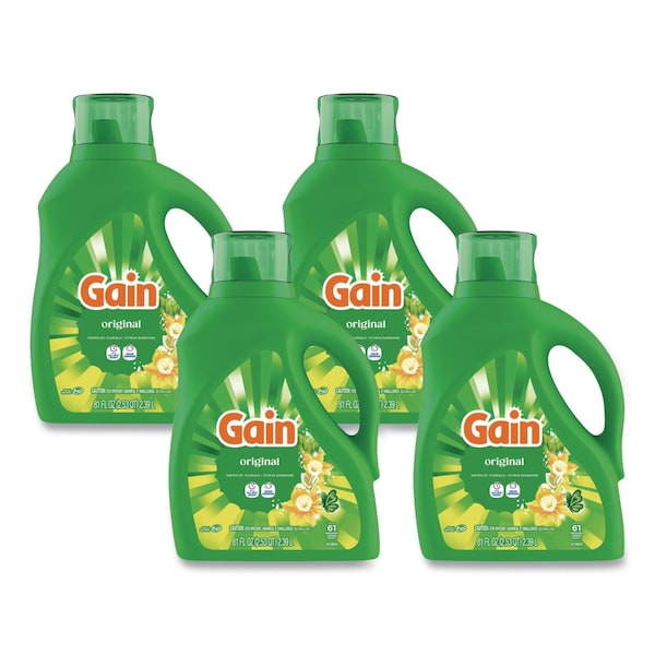 Gain Liquid Laundry Detergent, Gain Original Scent, 81 oz Pour Bottle, 4PK 80745070 - main