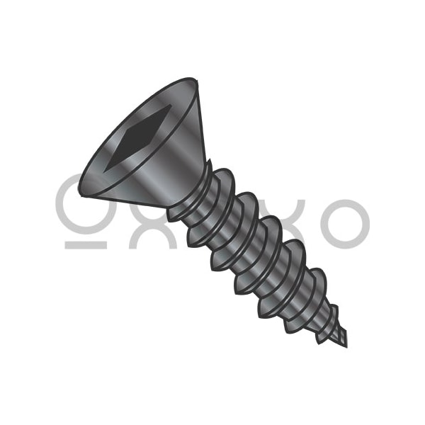 Oxoxo 6-18X3/4 Square Flat Self Tapping Screw Type A Fully Threaded Black Zinc And Bake, 10000PK 625200 - main