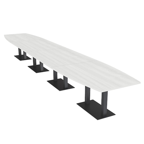 Skutchi Designs Boat Conference Table With Power, 48 in W, 264 in L, White HAR-BOT-48x264-DOU.BK-WA7976-NA - main