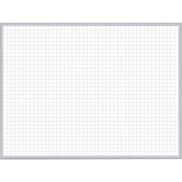 Ghent Dry Erase Board, Steel, 36 1/2 in, 48 1/2 in, Aluminum Frame, White/Gray, Gloss GRPM221G-34 - main