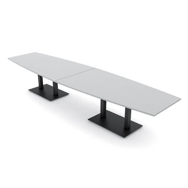Skutchi Designs Boat Conference Table With Power, 48 in W, 168 in L, Grey HAR-BOT-48x168-DOU.BK-U779-NA - main