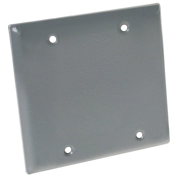 Hubbell Cover, 4-1/2 in L, 4-1/2 in W, Metal, Gray, Powder-Coated 5175-5 - main