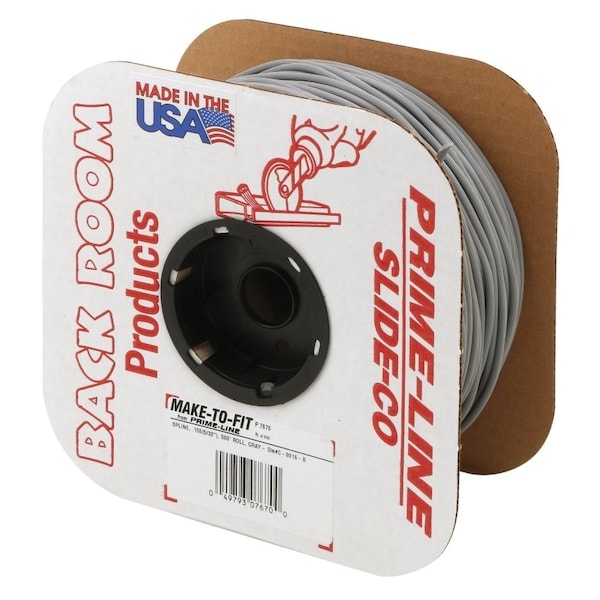 Make-2-Fit Make-2-Fit P 7670 Screen Retainer Spline, 500 ft L, Vinyl, Gray P 7670 - main