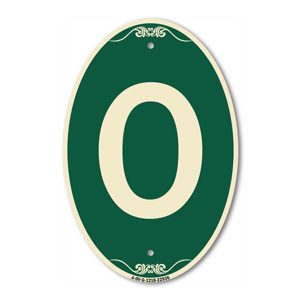 Signmission Letter O, 12 Inch X 18 Inch Architectural Oval, Heavy Gauge Aluminum A-OV-G-1218-22936 - main