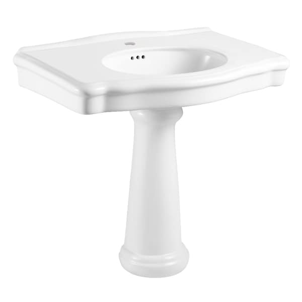 Kingston Brass 35" Ceramic Pedestal Sink, Single Hole, Glossy White VPB3510 - main