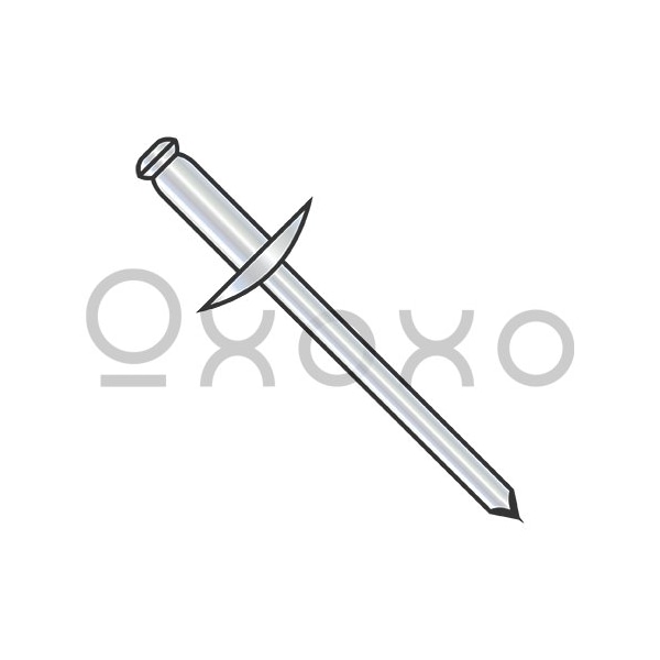 Oxoxo 5/32X.12-.18 Large Flange Steel Zinc Rivet Steel Mandrel, 4000PK 372365 - main