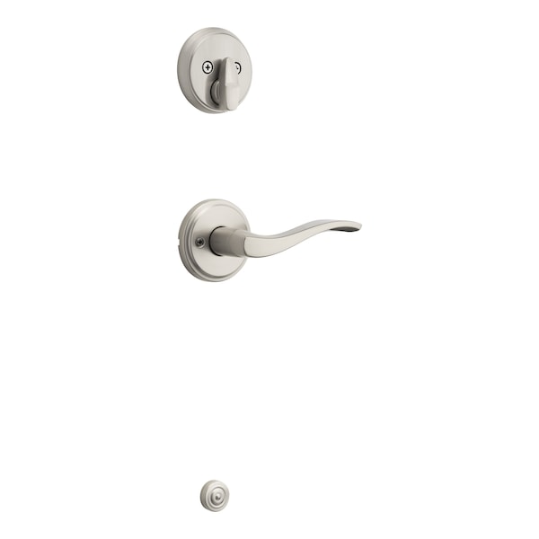 Kwikset Right Hand Sedona Lever Interior Single Cylinder Handleset Trim Satin Nickel Finish 971SELRH-15 - main