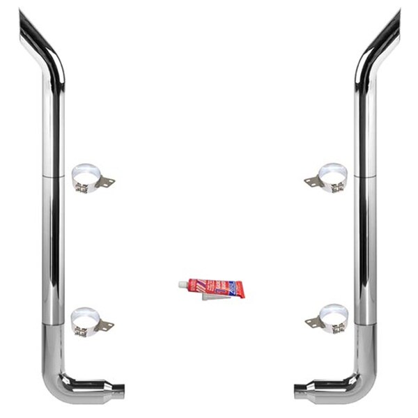 Ilc FREIGHTLINER CORONADO YEAR 2006 7-5 X 102 INCH CHROME EXHAUST KIT WITH BULL HAULER STACKS FRTLNR CORONADO 2006 7-5 X 102 INCH CHR EXHAUST KI - main