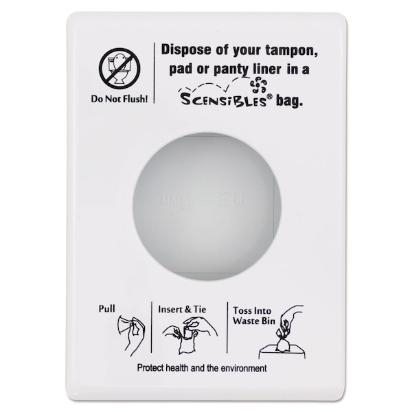 Hospeco Scensibles Personal Disposal Bag Dispenser, Plastic, White SDW - main