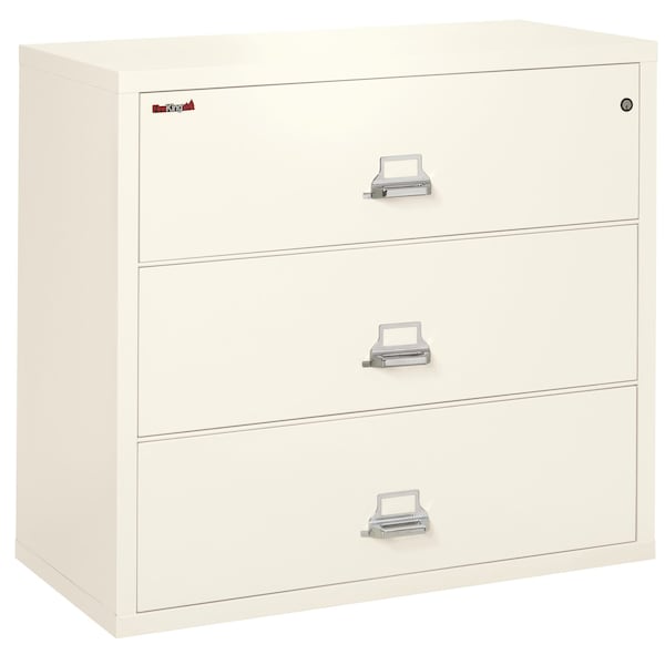 Fireking 3 Drawer, 1 Hr Fire & Impact Rated, 44" Wide Lateral Ivory White 3-4422-CIW - main