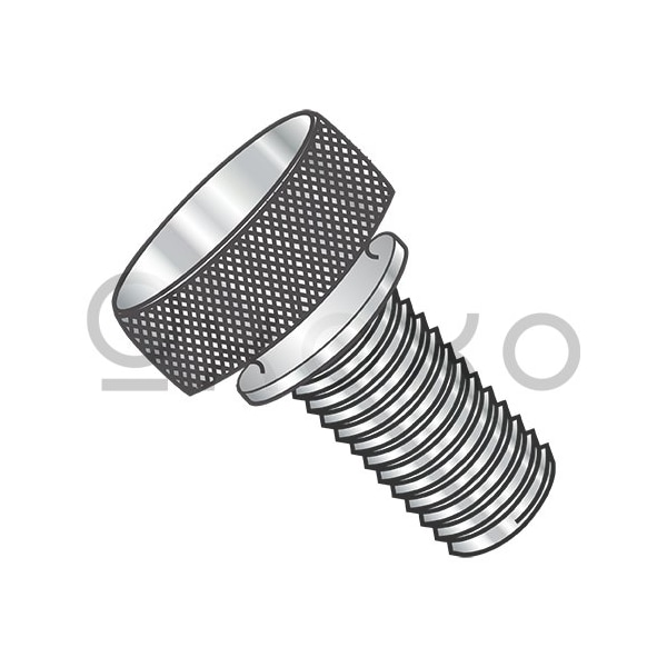 Oxoxo 4-40X3/8 Knurled Thumb Screw with Washer Face Full Thread 18 8 Stainless Steel, 100PK 449761 - main