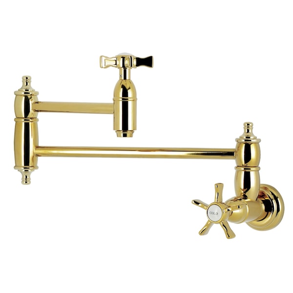Kingston Brass Wall Mount Pot Filler Faucet, Polished Brass KS3102NX - main