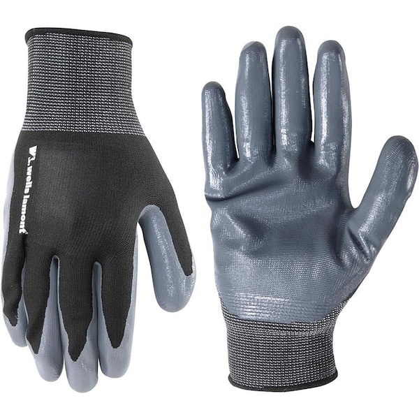 Wells Lamont Blk Foam Nitrile Coated Silver Knit Shell 546M - main