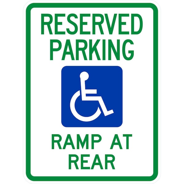 Lyle Reserved Parking Ramp At Rear with Graphic, 18x24, High Intensity Prismatic, White G-10410-HI_18x24 - main