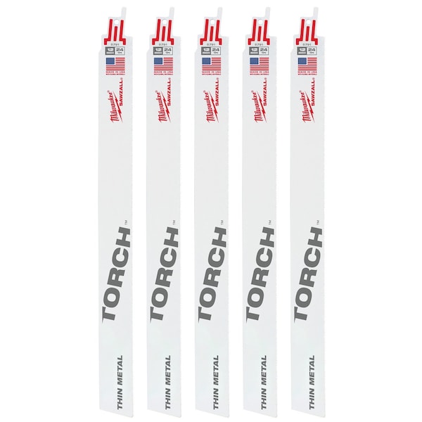 Milwaukee Tool 12" 24 TPI The Torch SAWZALL Blades (5 Pk) 48-00-5791 - main