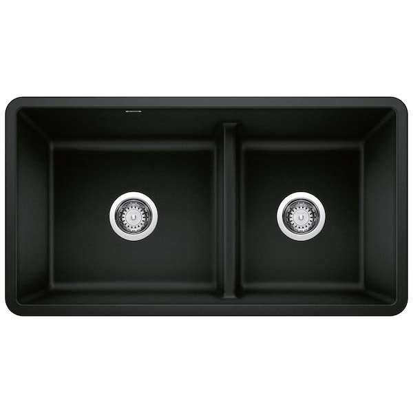 Blanco Precis Reversible 1-3/4 Low Divide, Coal Black 442925 - main