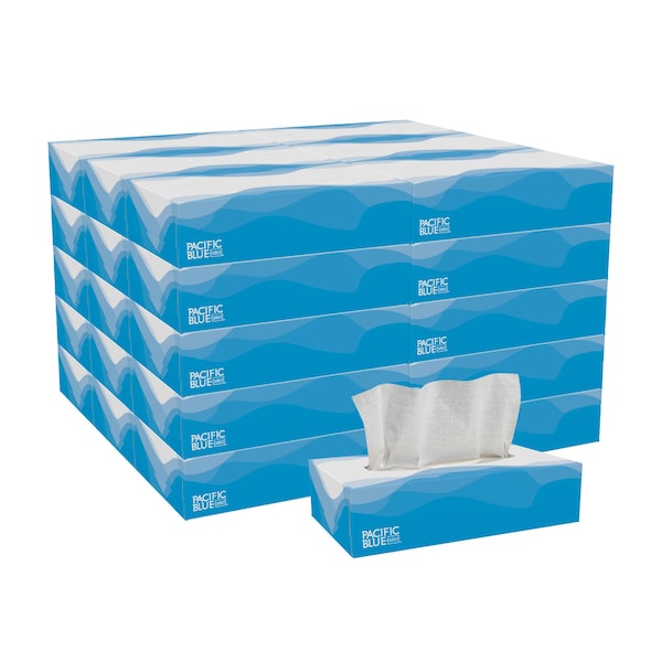 Georgia-Pacific Facial Tissue, Flat, 100 Sheets, 2 Ply, White, 30 PK 48100 - main