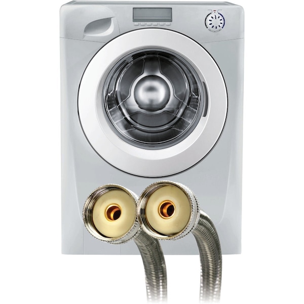 Fluidmaster 3/4x3/4'' Hose Fittingx60'' L Braided SS Washing Machine Hose, 2PK 9WM60P2 - main