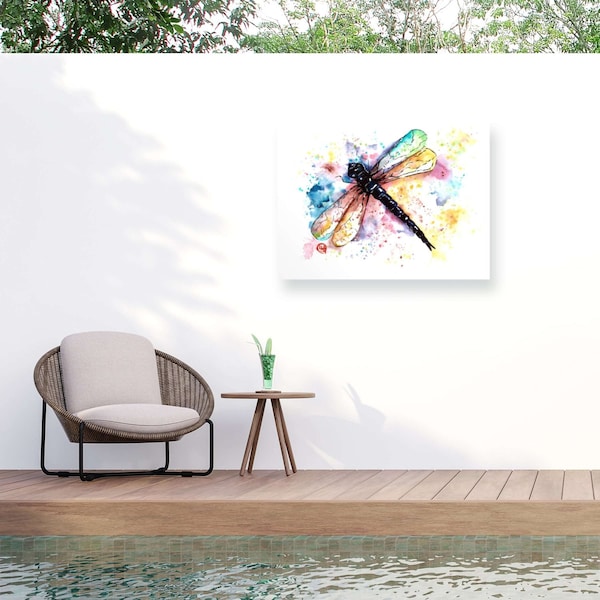 Trademark Fine Art Outdoor Canvas Art Lisa Whitehouse 'Dragonfly' Wall Art for Patios, or Gardens GRL00739-OC2432WR - main