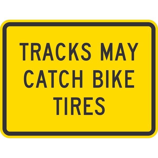 Lyle Tracks May Catch Bike Tires, 24x18, Non-Reflective, Yellow G-12203-NA_24x18 - main