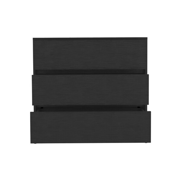 Homeroots 34" Black Three Drawer Dresser 544038 - main