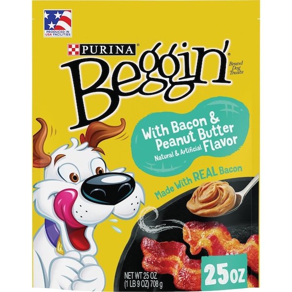 Purina Beggin Strips Bacon & Peanut Butter Flavor Chewy Dog Treat 25 Oz. 381103 - main