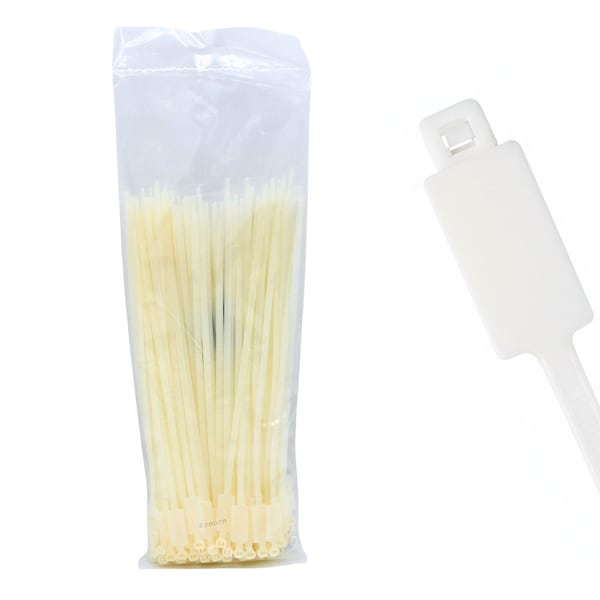Cable Ties Unlimited Marker ID Vertical Tie, 11 in L, 50 lb Strength, 3.2 in Max Bundle Dia, Nylon 6/6, Natural, 100PK MV11-50-9C - main