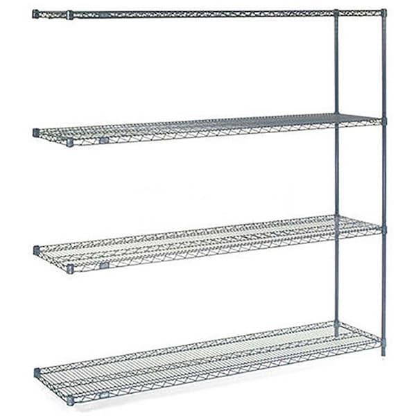 Global Industrial Nexel 4 Shelf, Nexelon Blue Wire Shelving Unit, Add On, 60"W x 24"D x 63"H 188413E - main