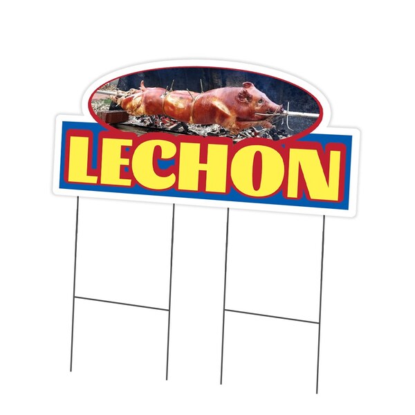 Signmission Lechon Die Cut Yard Sign & Stake outdoor plastic coroplast window, C-DC-2436-DS-Lechon19 C-DC-2436-DS-Lechon19 - main