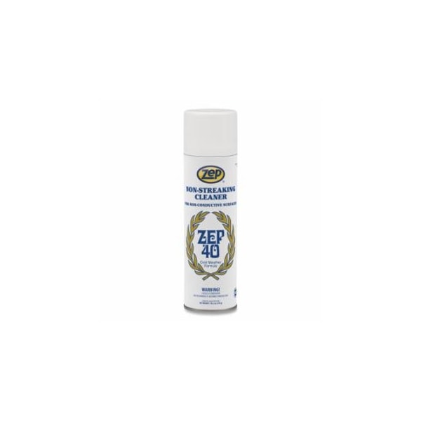 Zep Zep 40 Non-Streaking Cleaner for Non-Conductive Surfaces, 18 oz, Aerosol Can, Alcohol Scent, 12PK 019-14401 - main