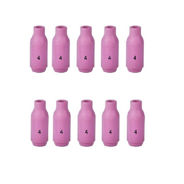 Star Tech Weld TIG Ceramic Cup #4, 1/4in Alumina Nozzle Fit Tig 17, 18, 26, 10PK 10N50 - main