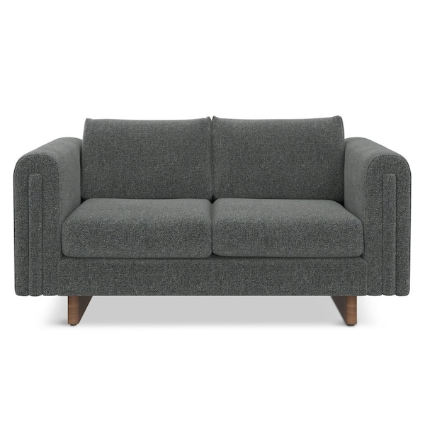 Homeroots 61" Dark Gray Fabric Sofa 641133 - main