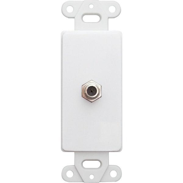 Cable Wholesale Decora Wall Plate Insert, White, F-pin Coaxial Coupler, F-Pin Female 301-1000 - main
