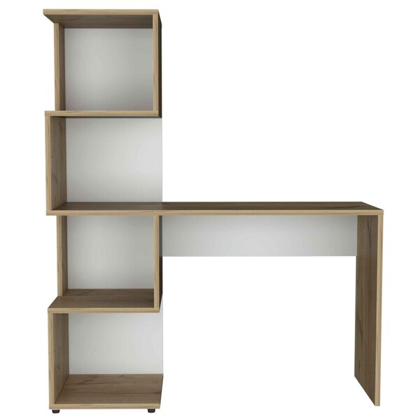Homeroots 47" White and Brown Wood Computer Desk 403804 - main