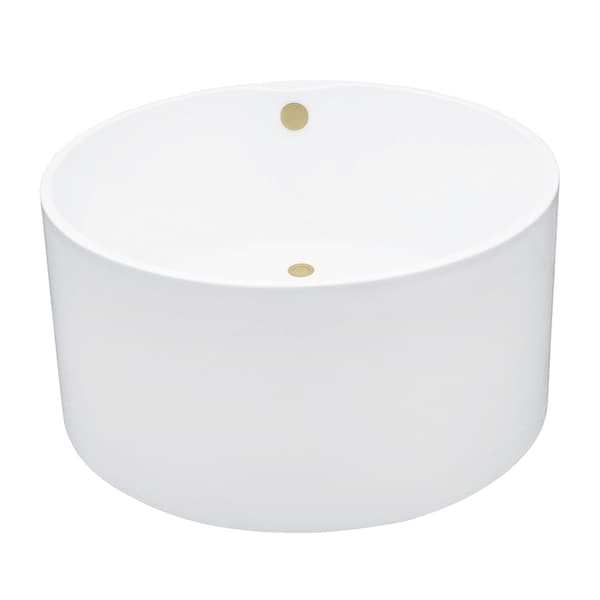 Kingston Brass 45-Inch Acrylic Round Double Ended Freestanding Tub with Overflow/Drain Assembly VTRO454523M2 - main