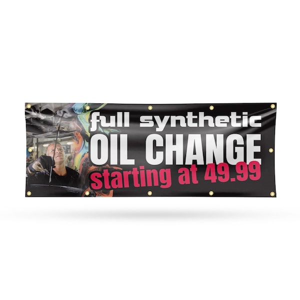 Signmission Full Synthetic Oil Change, 48 Inch x 120 Inch, Vinyl Banner B-120-30666 - main