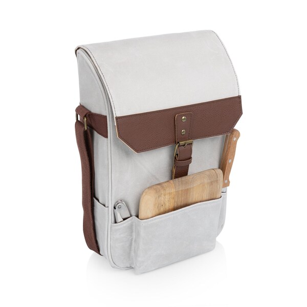 Picnic Time Family Of Brands 2 Bottle Insulated Wine & Cheese Cooler Tote, White 540-04-187-000-0 - main