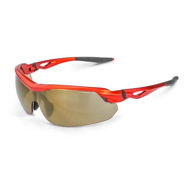 Crossfire Safety Glasses, Wraparound Gold Mirror Polycarbonate Lens, Scratch-Resistant, PR 39812 - main