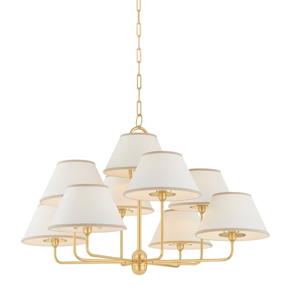Hudson Valley Lighting Durland 9 Light Chandelier in Aged Brass 7409-AGB - main