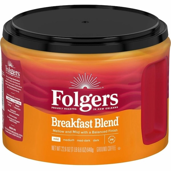 Folgers Ground Breakfast Blend Coffee, Mild, 22.6 oz Per Canister, Ground, Breakfast Blend 30440 - main