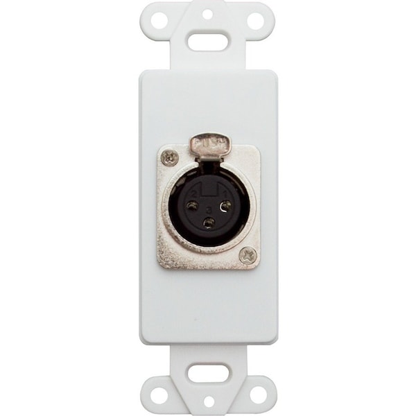 Cable Wholesale Decora Wall Plate Insert, White, XLR Female to Solder Type 301-1003 - main