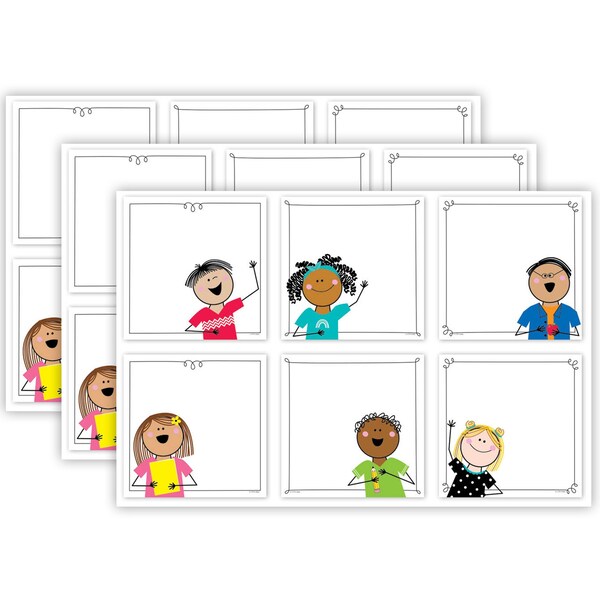 Creative Teaching Press Stick Kids, 6'', Designer Cut-Outs, 36-Piece Set, 3PK 10679 - main