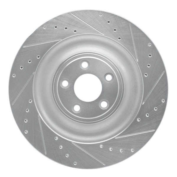 Dynamic Friction Co DFC Brake Rotor - Drilled and Slotted - Silver 631-20027R - main