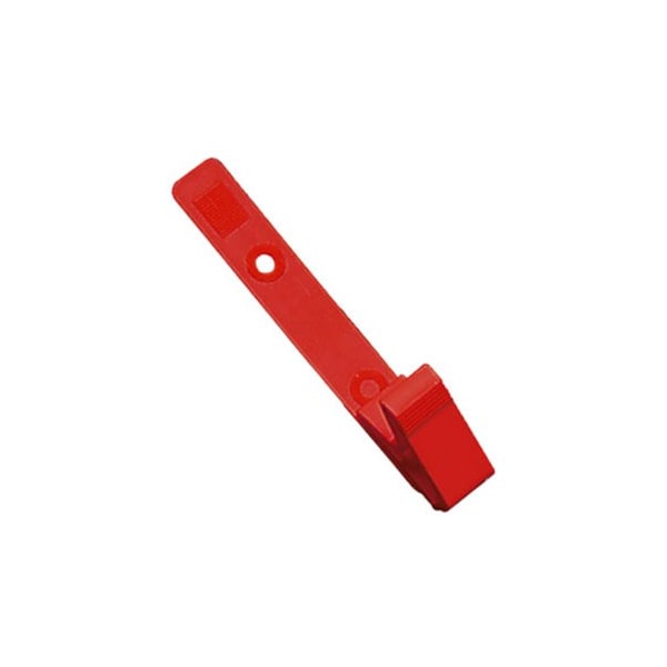 Brady STRAP CLIP, RED, 3 1/8in 79MM, PLASTIC KNURLED THUMB-GRIP W/DELRIN STRAP 2115-2006 - main