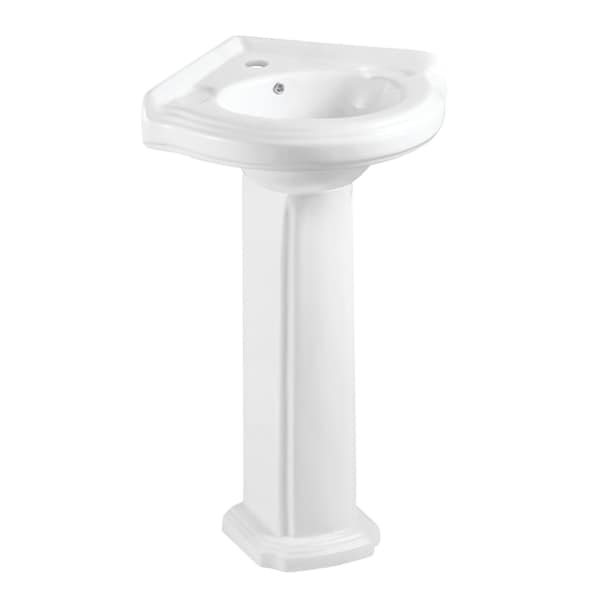 Kingston Brass 22" Ceramic Pedestal Sink, Single Hole, Glossy White VPB2210 - main