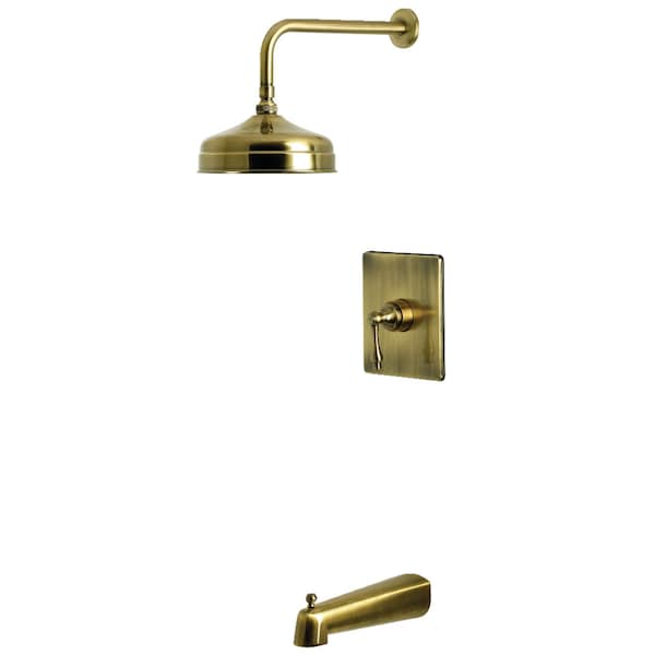 Kingston Brass Single-Handle Pressure Balanced Tub and Shower Faucet, Antique Brass KB6343AL - main