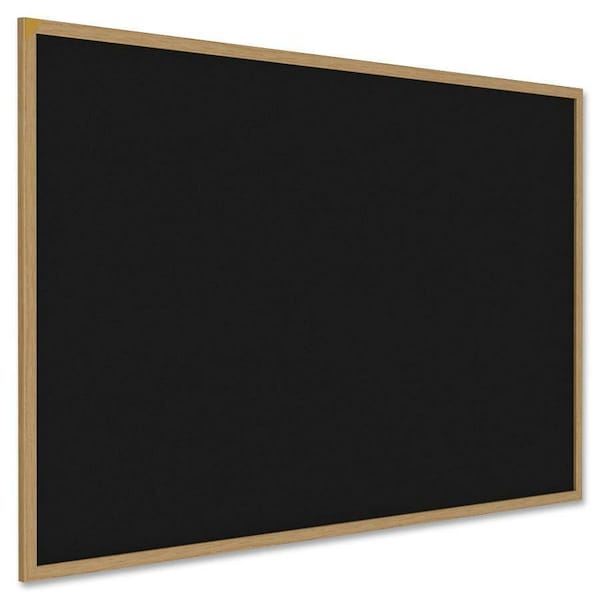 Ghent Recycled Bulletin Board, Oak Wood Frame, 4'H x 6'W, Black WTR46-BK - main