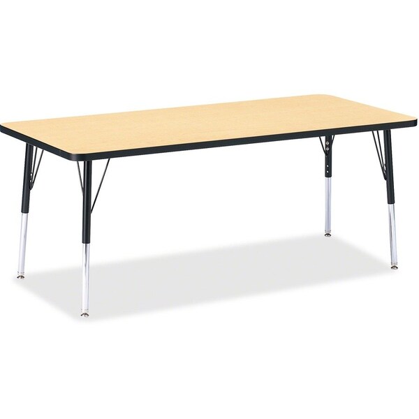 Jonti-Craft Berries Rectangle Activity Table, 30 in. x 72 in., E-height, Maple/Black/Black 6413JCE011 - main